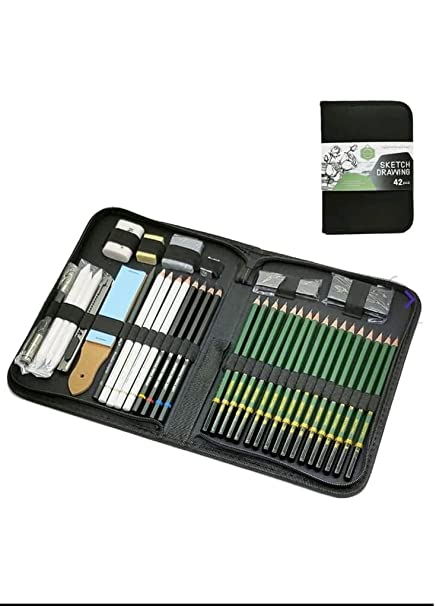 Buy Keep Smiling Sketch Drawing Set Of 42 Pcs from The Stationers